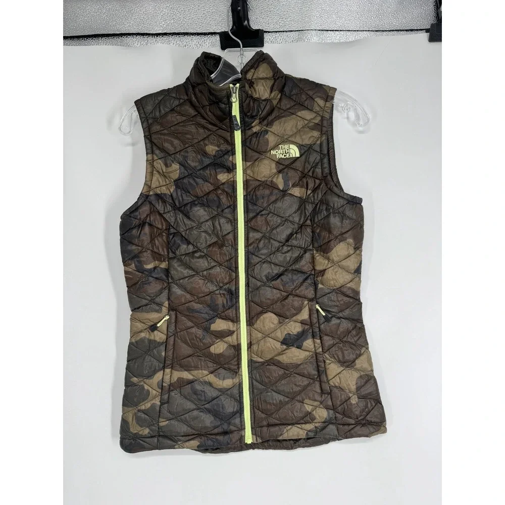 The North Face Thermoball Vest Womens XS Puffer Camo Quilted Insulated Full Zip
